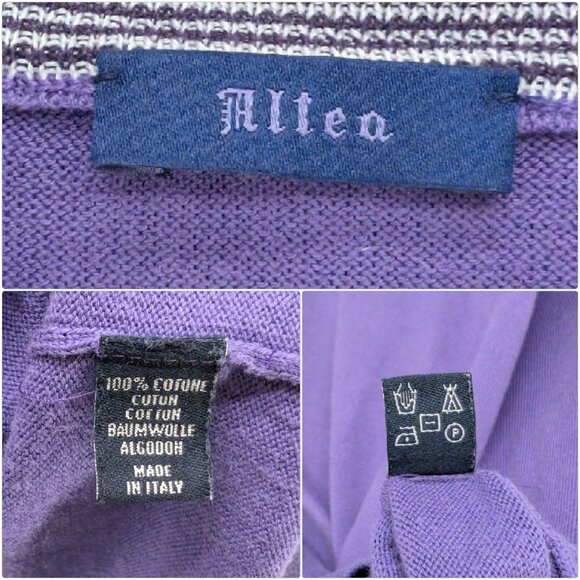 Altea 1/4 Zip Sweater Mens Purple Long Sleeve Pullover Made in Italy Size L - Picture 5 of 9